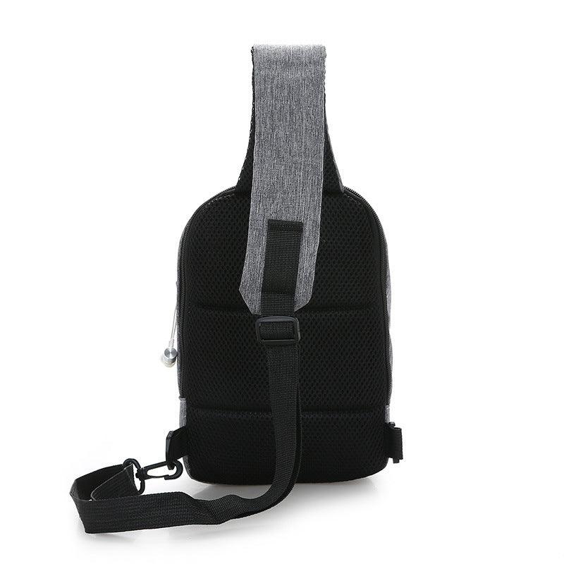 Men's solid color sports shoulder bag