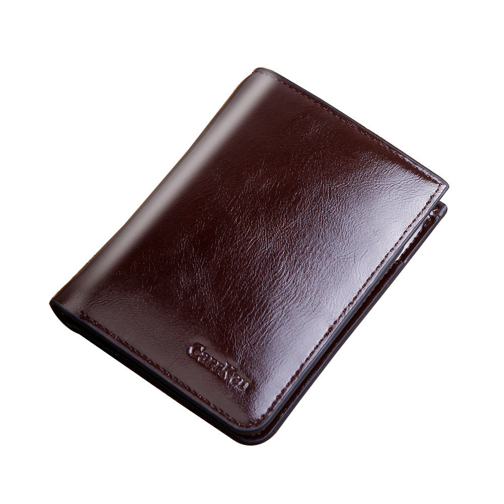 Men's short zippered wallet