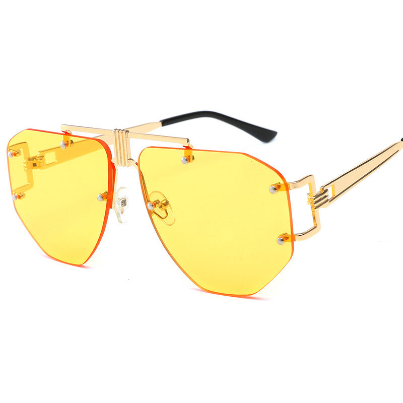 Polygon rimless sunglasses