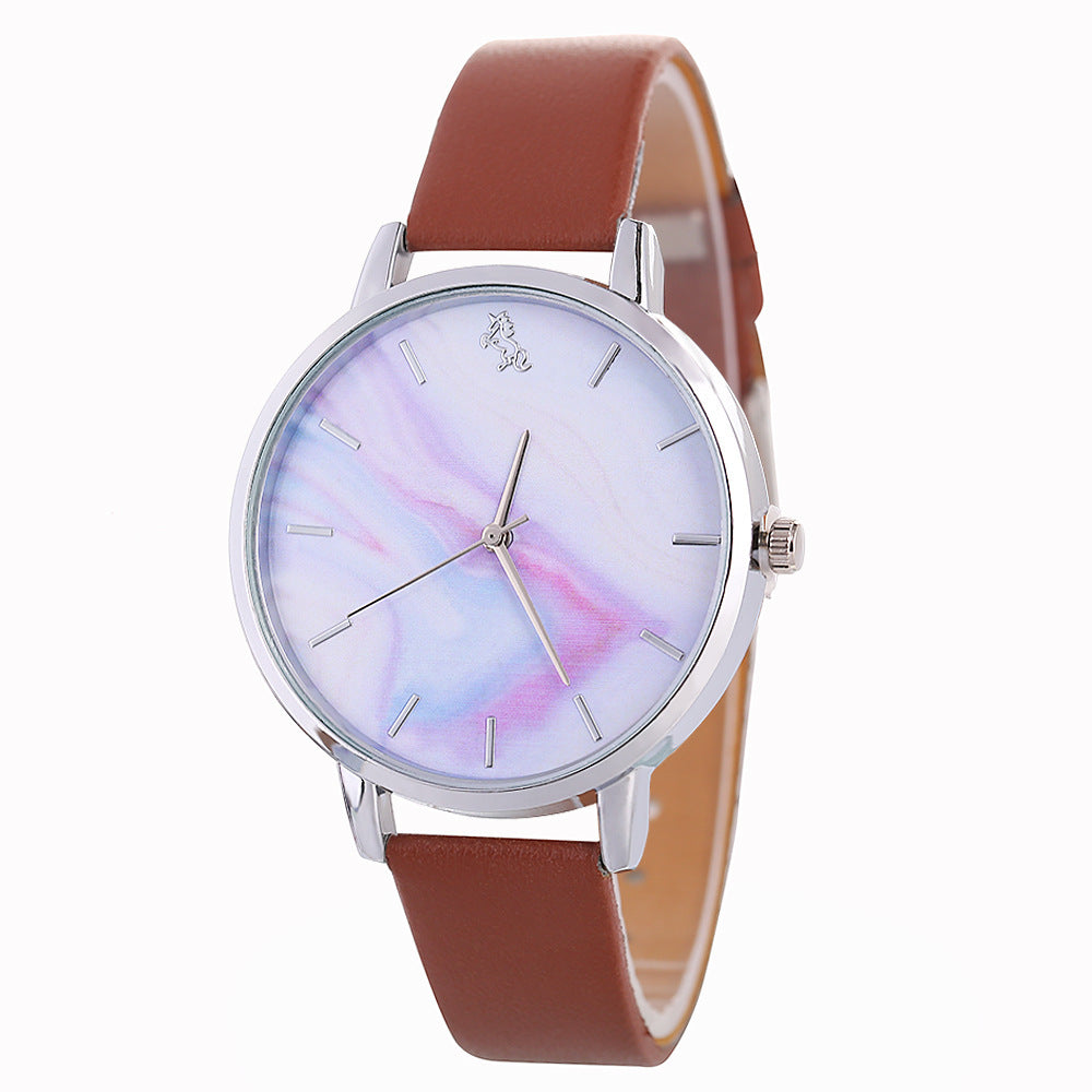 Casual gradient color belt women's watch