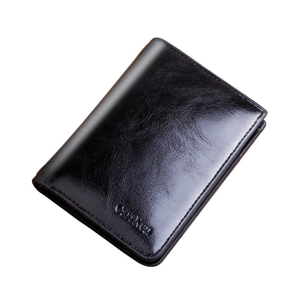 Men's short zippered wallet