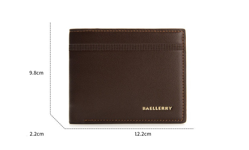 Men's wallet business casual short PU wallet cross