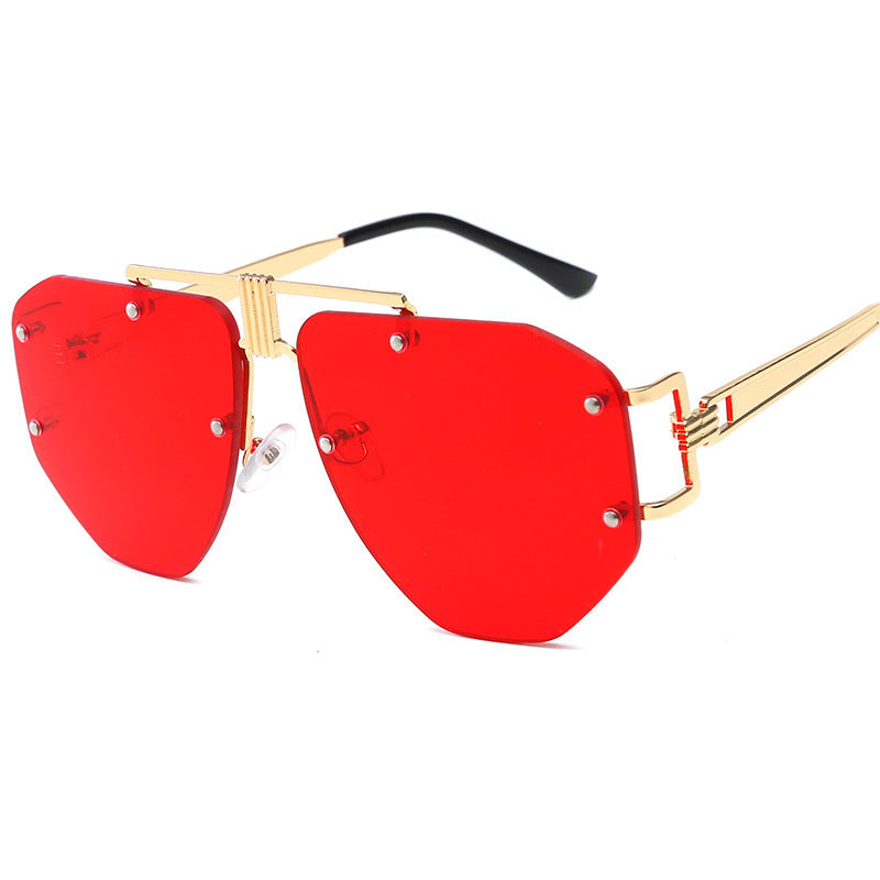 Polygon rimless sunglasses