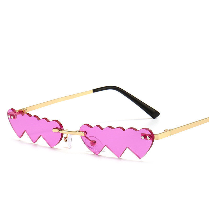 Women's Trimmed Sunglasses With Metal Rimless Sunglasses