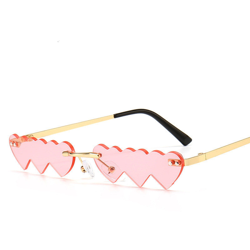 Women's Trimmed Sunglasses With Metal Rimless Sunglasses