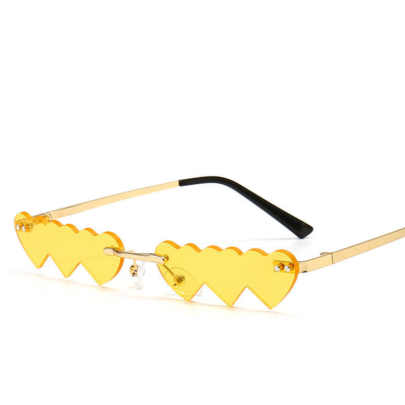 Women's Trimmed Sunglasses With Metal Rimless Sunglasses