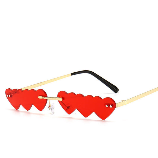 Women's Trimmed Sunglasses With Metal Rimless Sunglasses