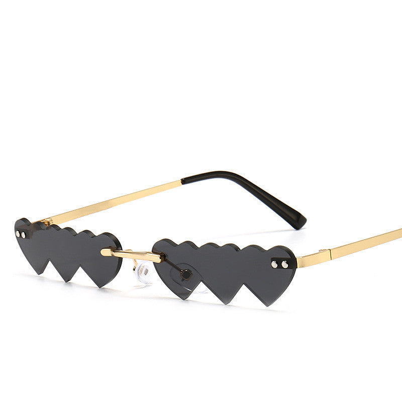 Women's Trimmed Sunglasses With Metal Rimless Sunglasses