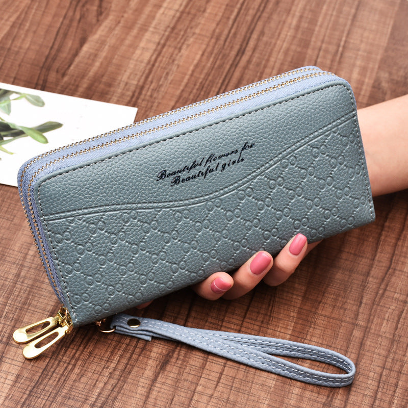 Large-Capacity Double Zipper Clutch Wallet Female Double-Layer Clutch Wallet