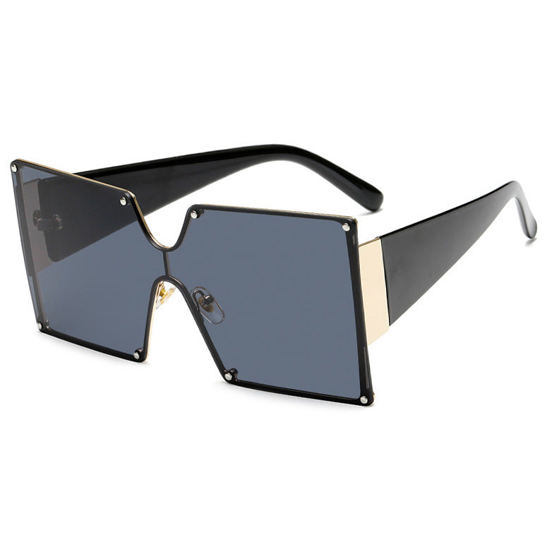 Fashion Metal Ladies Big Frame Rimless Sunglasses Sunglasses