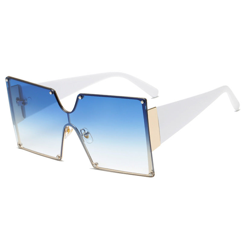 Fashion Metal Ladies Big Frame Rimless Sunglasses Sunglasses