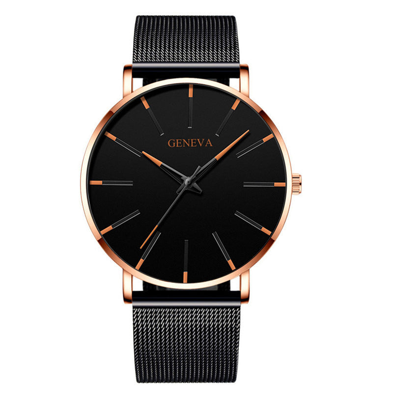 Geneva Couple Mesh Belt Non-mechanical Watch