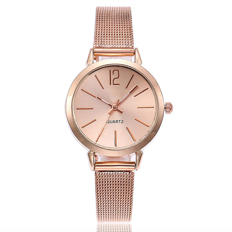 Alloy Fine Mesh Belt Simple Ladies Watch