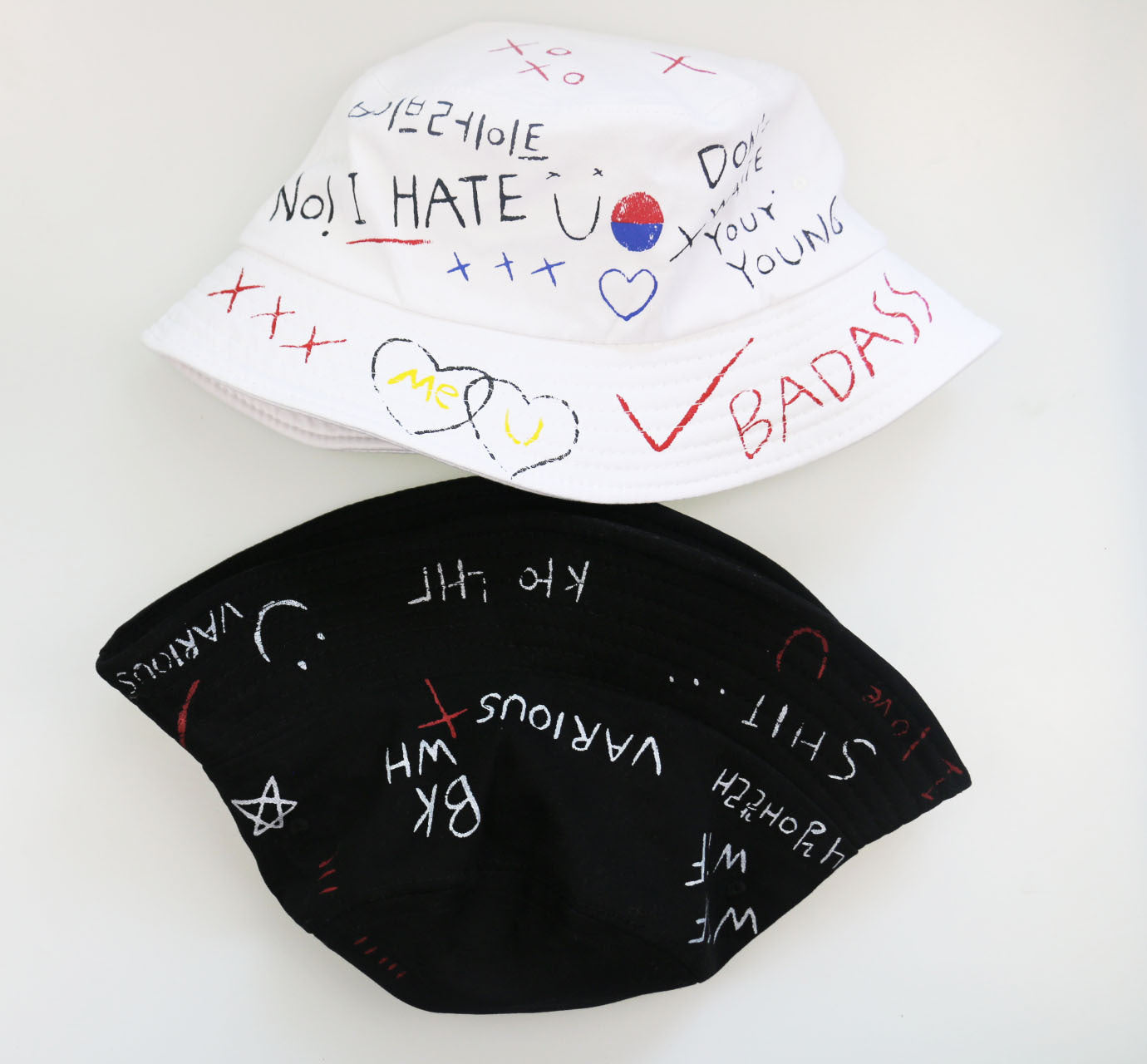 Doodle love sunshade fisherman hat