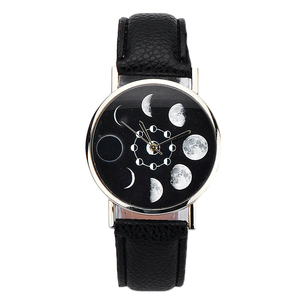 Fashion Ladies Belt moon Quartz Watch