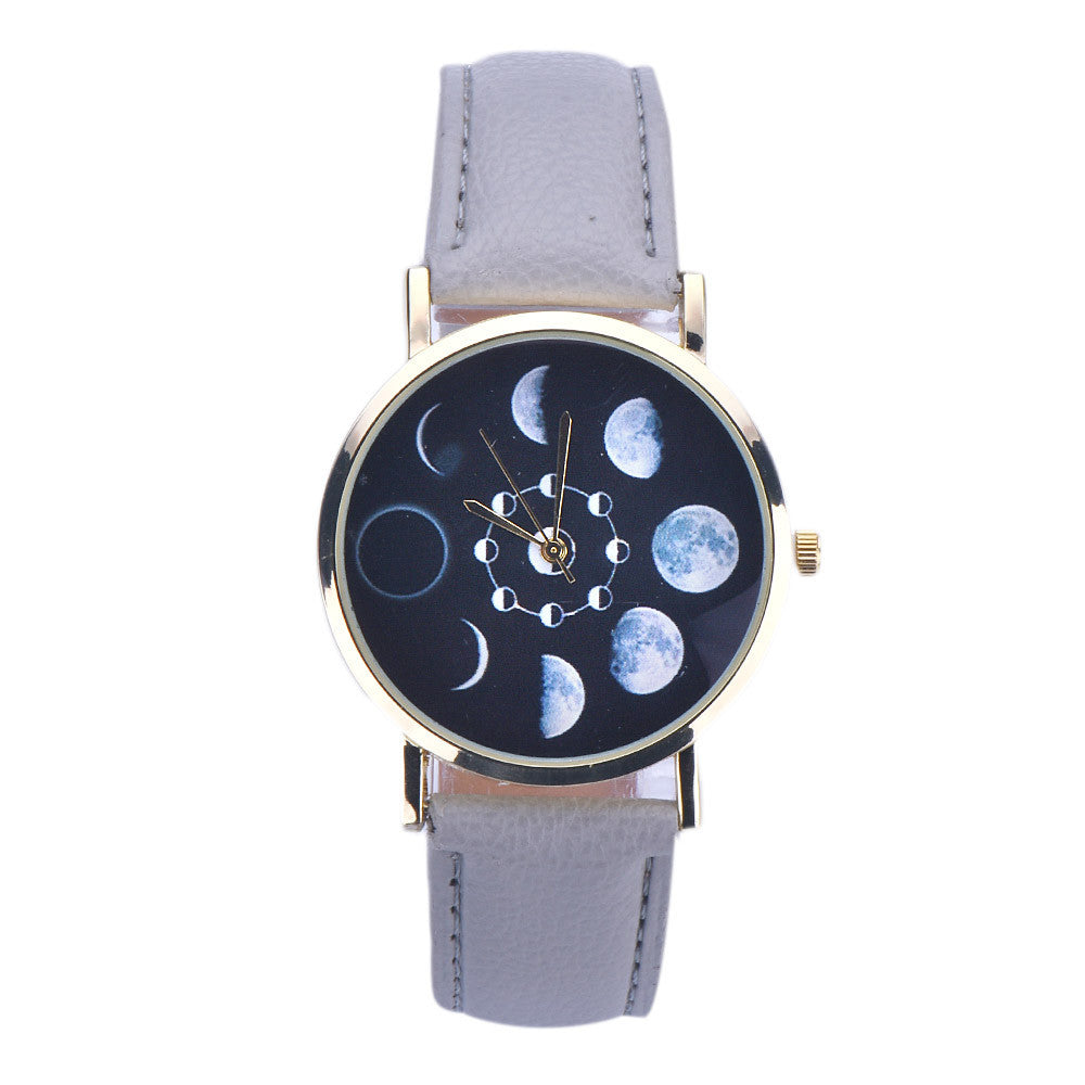 Fashion Ladies Belt moon Quartz Watch