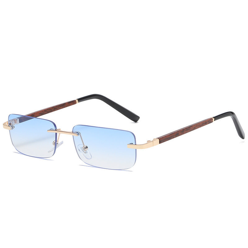 European And American Trend Wood Grain Legs Sunglasses Literary Glasses