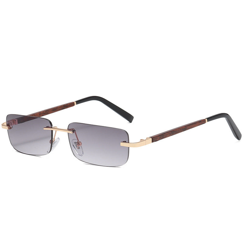 European And American Trend Wood Grain Legs Sunglasses Literary Glasses