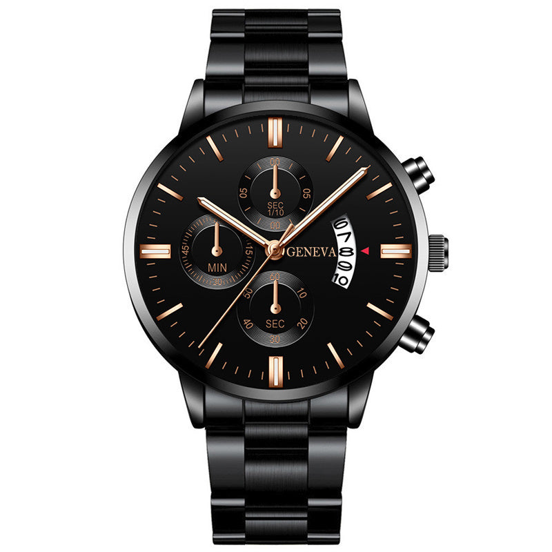 Men's Classic False Three-Eye Quartz Watch