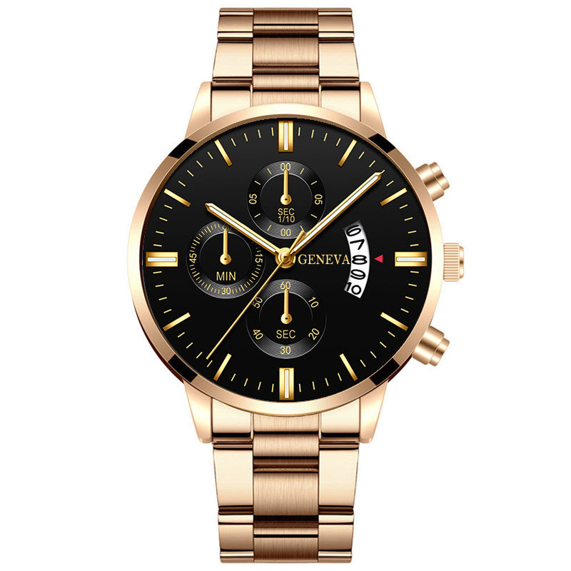 Men's Classic False Three-Eye Quartz Watch