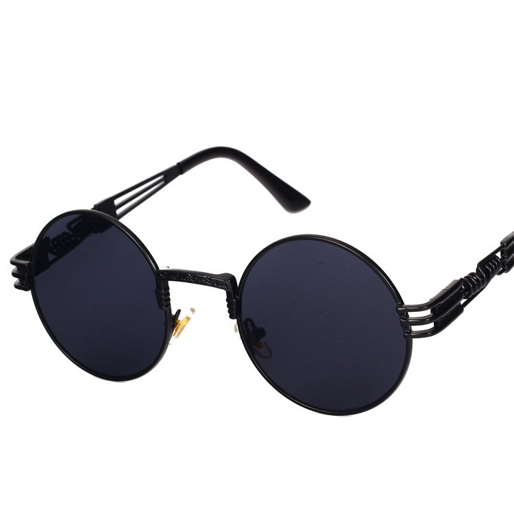 Personality Steampunk Sunglasses Round Frame Trend Ladies Sunglasses Men Travel Street Photography Glasses