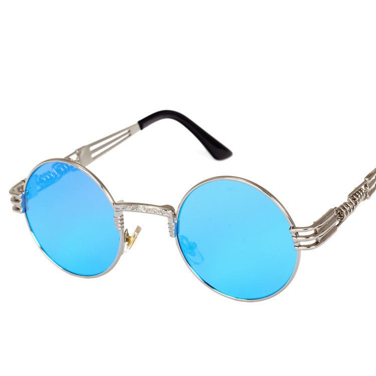 Personality Steampunk Sunglasses Round Frame Trend Ladies Sunglasses Men Travel Street Photography Glasses