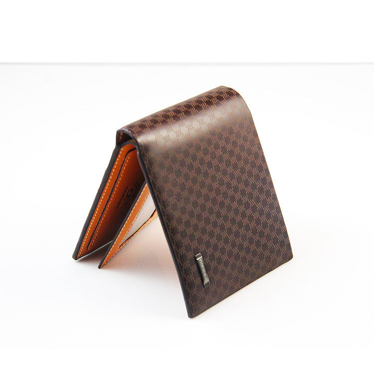 Short Casual Men's Wallet With Plaid Multi Card Wallet