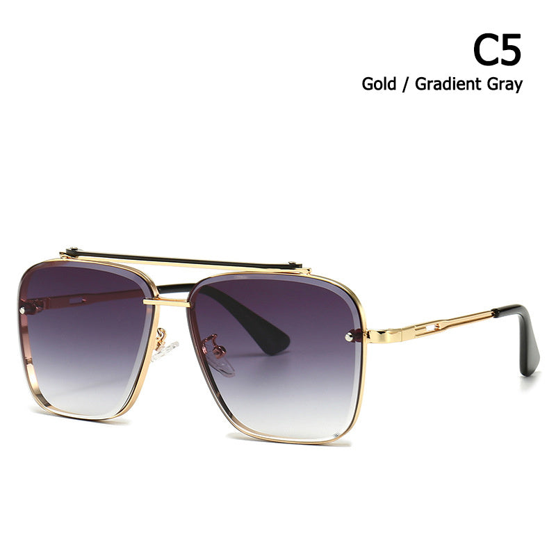 Sunglasses Glasses Modern Retro Square Frame Sunglasses Street Shot Big Frame Sunglasses