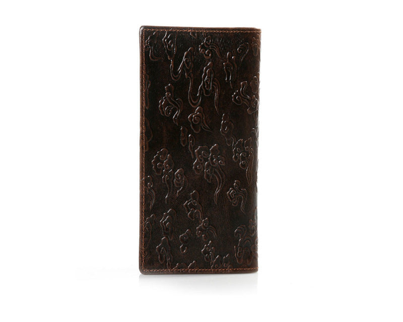 Three-dimensional Dragon Vintage Men's Oil Leather Wallet