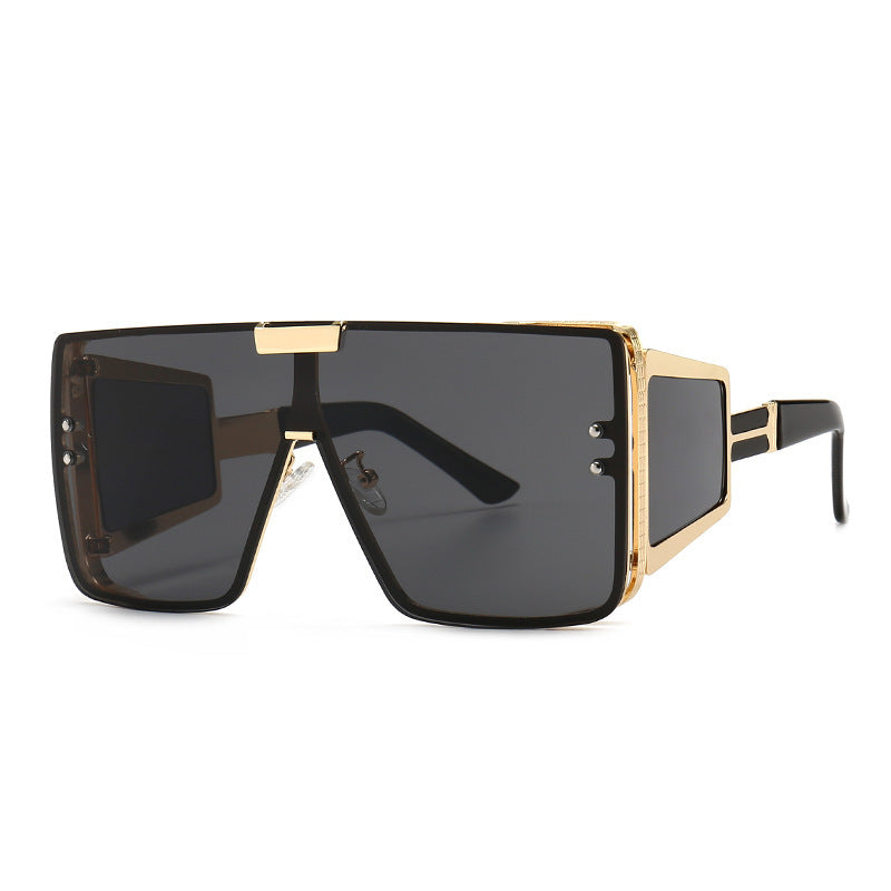 Flat-Top Retro Oversized Frame Sunglasses Wide-Leg Sunglasses Men's flat-top retro oversized frame sunglasses wide-leg sunglasses