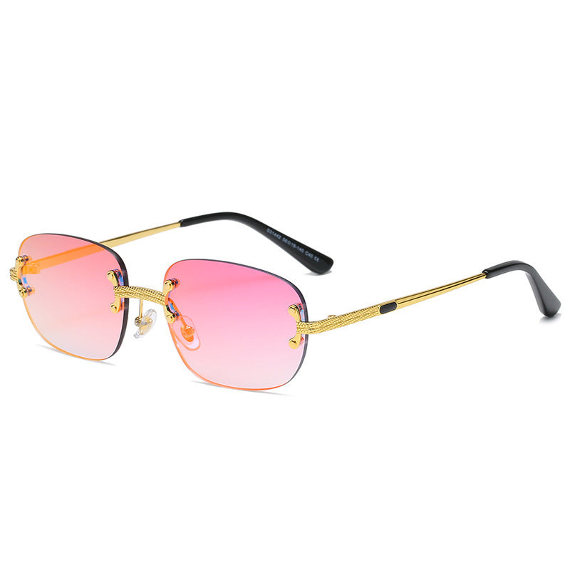 S31442 Cross-Border Metal Frameless Square New Sunglasses Punk Personality Street Shooting Small Glasses Sunglasses Men