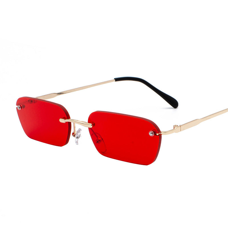 Trendy Sunglasses Women'S Hong Kong Style Metal Small Frame Men'S Personalized Square Rimless Glasses