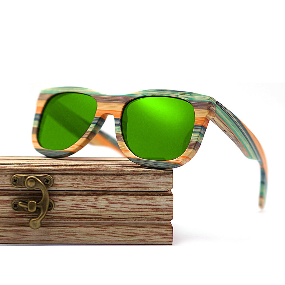 New Color Bamboo And Wood Glasses Wholesale Wood Color Bamboo Multilayer Laminate Wood Sunglasses Retro Polarized Glasses