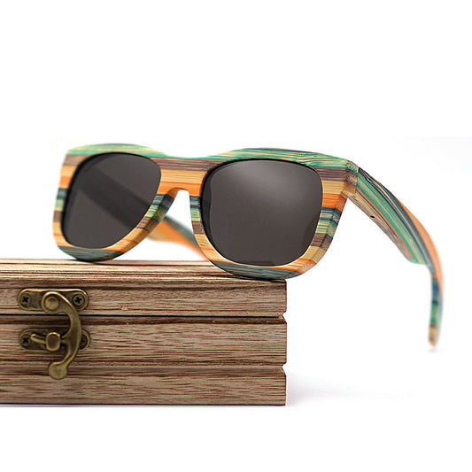 New Color Bamboo And Wood Glasses Wholesale Wood Color Bamboo Multilayer Laminate Wood Sunglasses Retro Polarized Glasses