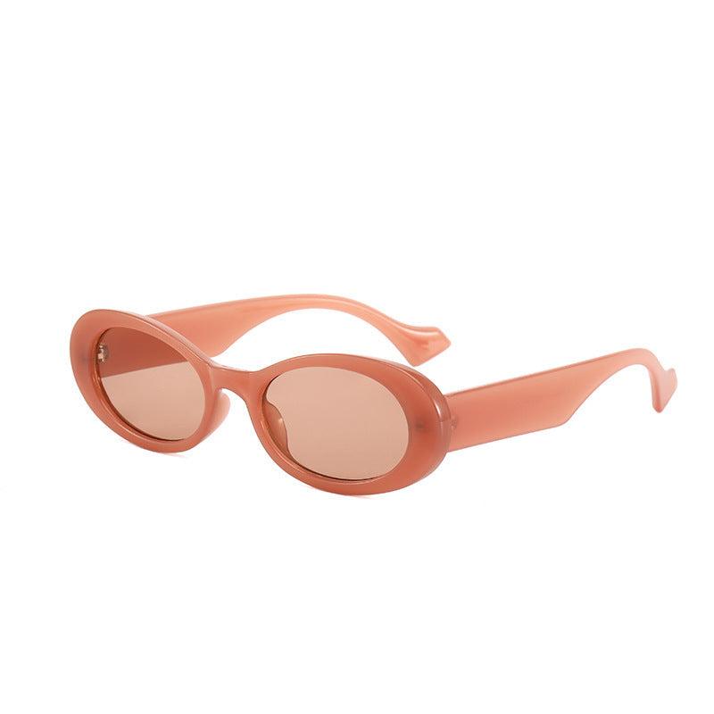 Fashionable Oval Sunglasses Colorful Jelly Sunglasses