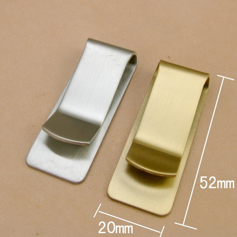 Stainless Steel Brass Wallet, Metal Money Clip, Men's Bill Clip, EDC Paper Money Change Wallet, Thickened