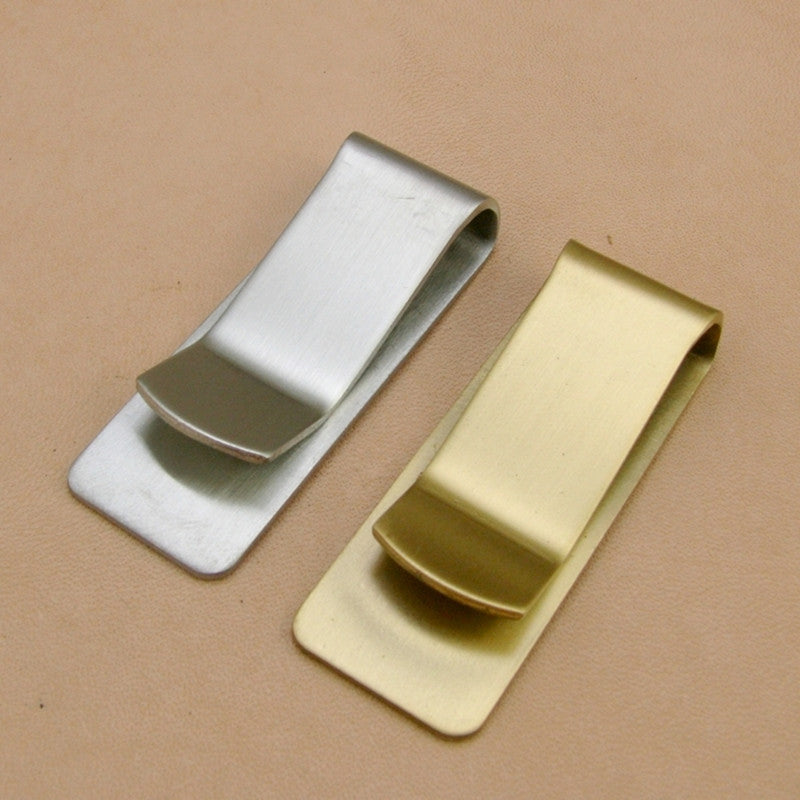 Stainless Steel Brass Wallet, Metal Money Clip, Men's Bill Clip, EDC Paper Money Change Wallet, Thickened