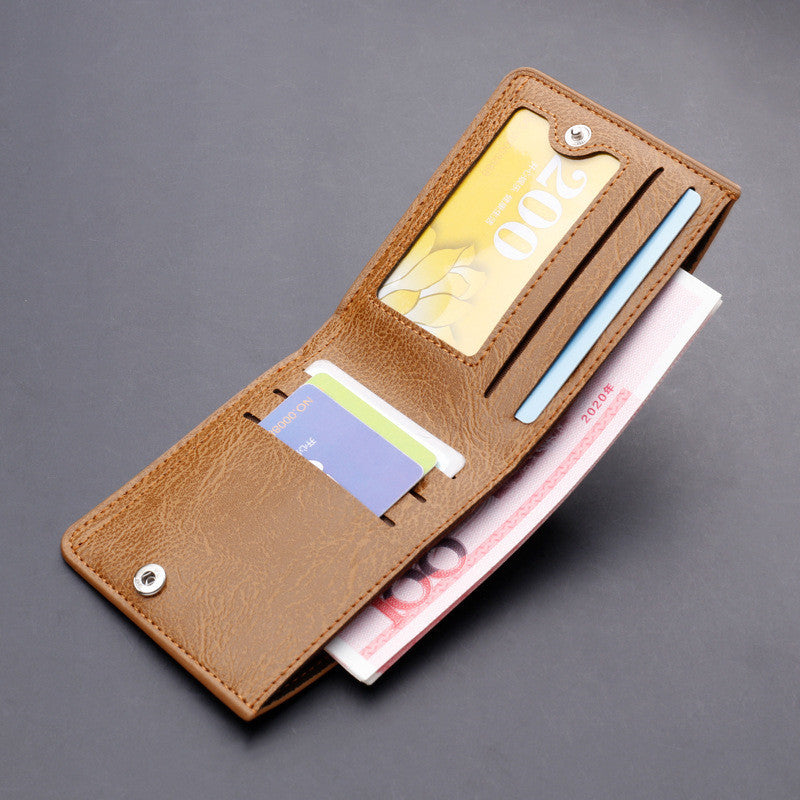 Button Wallet Short Men's Wallet Wallet Can Hold Driver's License