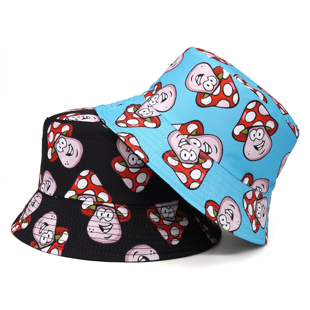 Bucket Cartoon Mushroom Double-sided Wear Bucket Hat