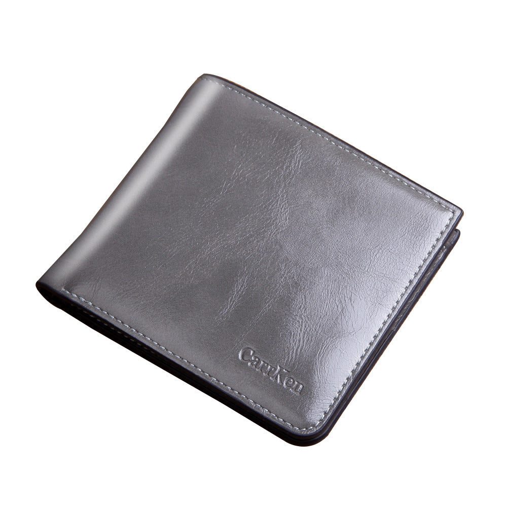 Men's short zippered wallet