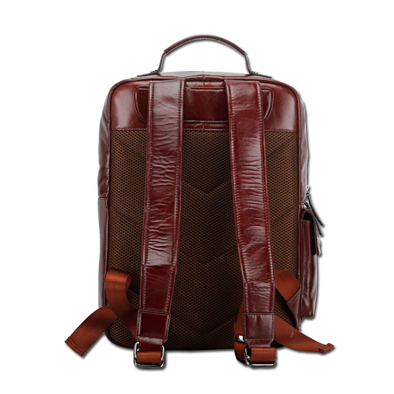 Fashion large-capacity portable leather backpack