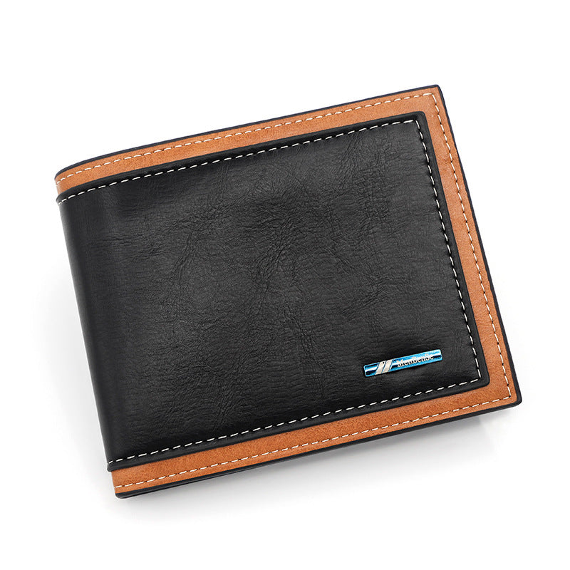 Fashion Simple Men's Stitching Short Wallet