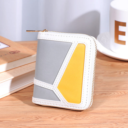 Color Contrast Patchwork Women's Wallet Single Zipper Retro Wallet