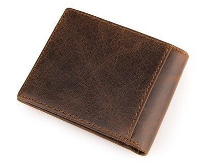 J.M.D October new wallet short real leather wallet back to the old cowhide wallet 8054