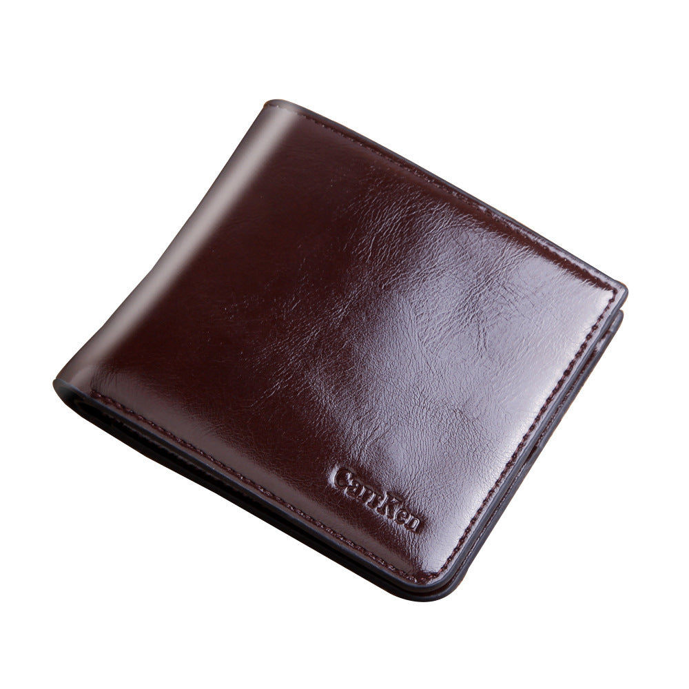 Men's short zippered wallet