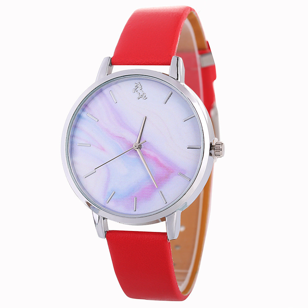 Casual gradient color belt women's watch