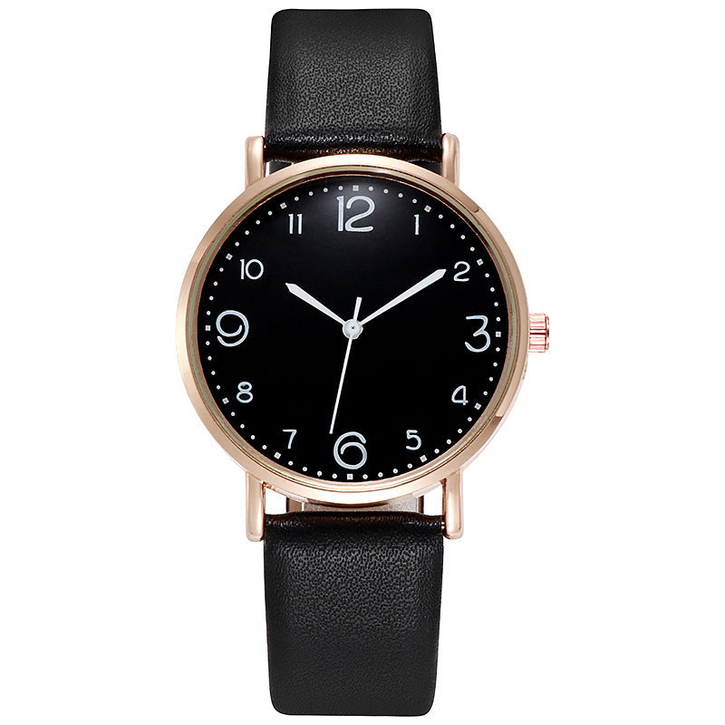 Women's Casual Fashion Numbers Leather Belt Quartz Watch