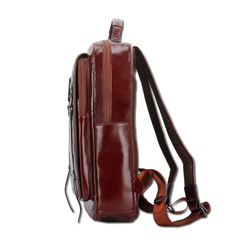 Fashion large-capacity portable leather backpack