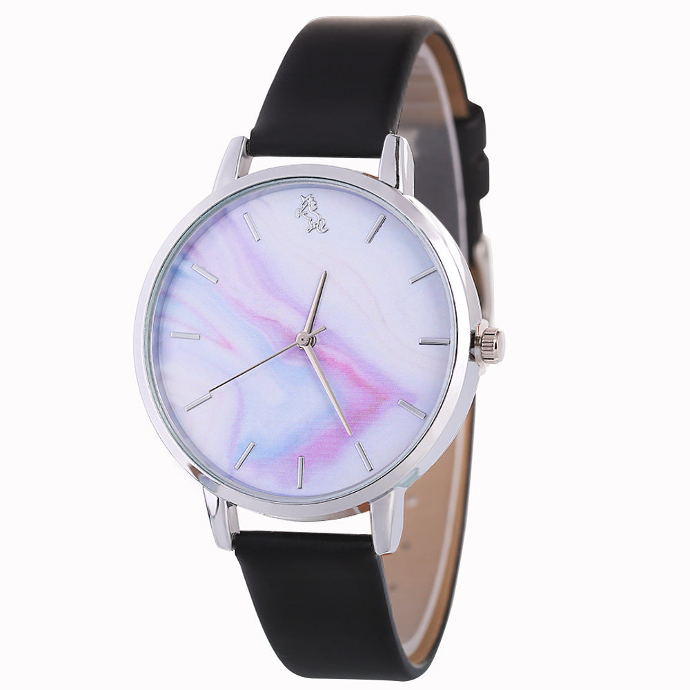 Casual gradient color belt women's watch