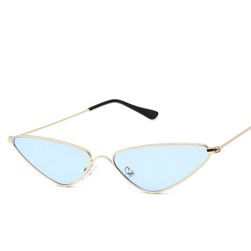 Small Frame Sunglasses Fashion Triangle Ocean Piece Metal Sunglasses